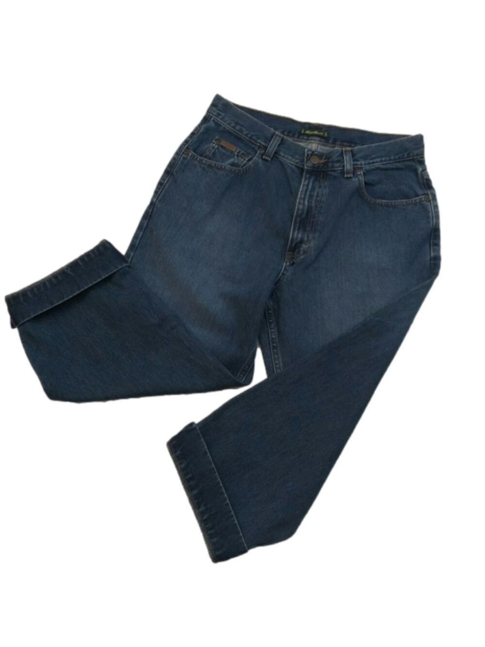 Eddie Bauer Vintage Blue Dark Wash Five Pocket High Rise Button Zip Ankle Jean